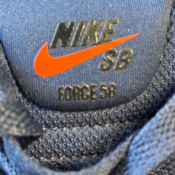 Nike SB Force 58 Sneakers US9 Mens Midnight Navy Safety Orange Skateboard main image 7